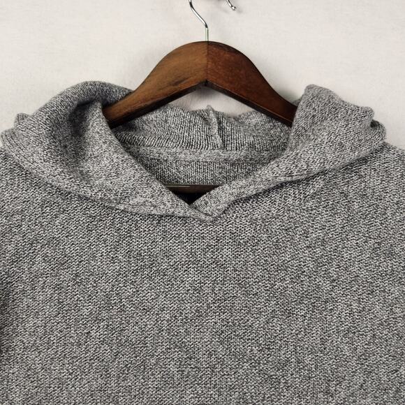Prana North Loop Hooded Sweater Men’s SZ LG Knitted Gray Organic Cotton Slim - Picture 9 of 16